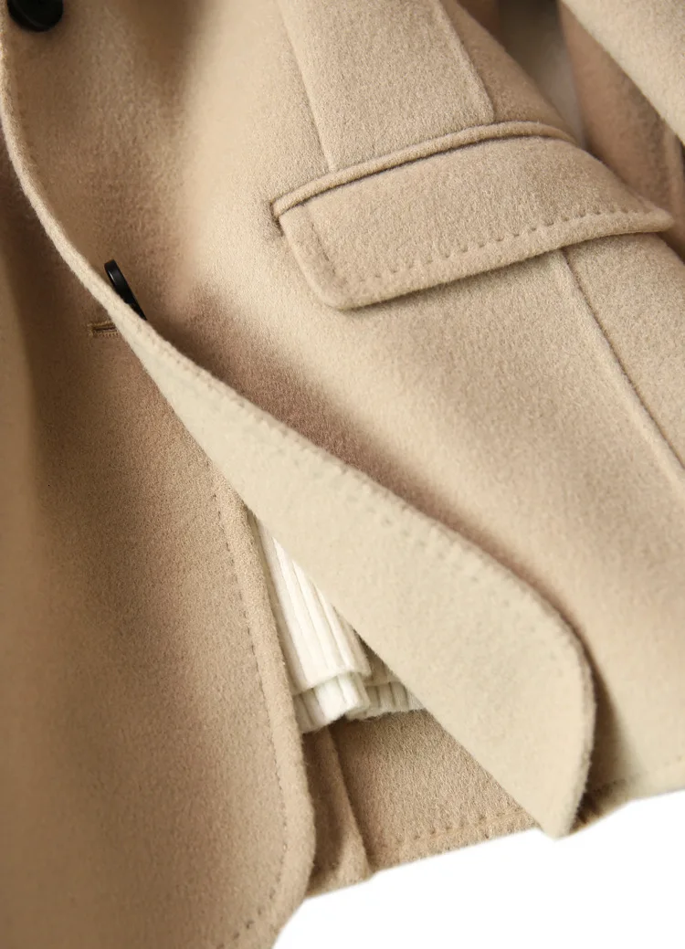 New Wool Coat Women Long Sleeve Turn-down Collar Outwear Jacket Casual Autumn Winter Elegant woolen Overcoat