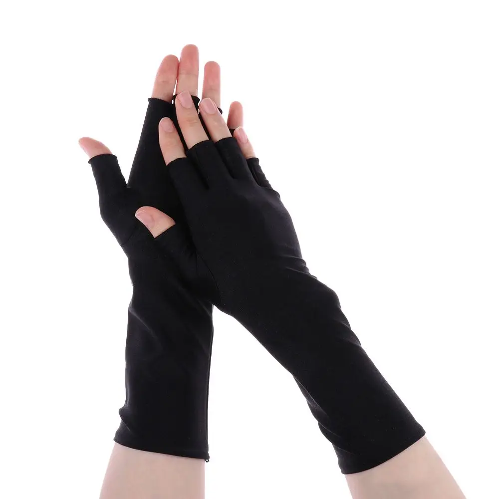 Sunscreen Protection Fingerless Long Gloves Women Arm Cool Summer
