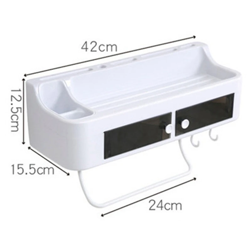 Multifunction Kitchen Sauce Bottle Storage Rack Towel Holder Rack Wall Cutlery Chopsticks Spoon Organizer Hanging Shelf With Hoo