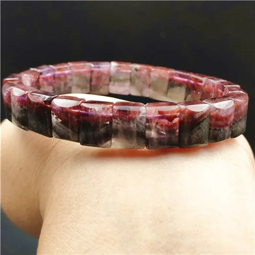 11x6mm Beads 11 мм натуральный ауральит 23 браслет Канада Кристалл прямоугольный бисер мужской женский натуральный красный фиолетовый камень браслет бижутерия AAAAA - Цвет камня: 11x6mm Beads