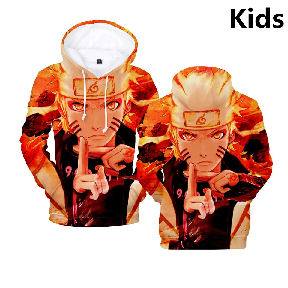 2 To 13 Years Kids Hoodies Uzumaki Naruto 3d Printed Hoodie Sweatshirt boys girls Anime Streetwear Jacket Coat Children Clothes