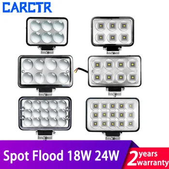 

Spot Flood LED Work Light Bar Off-road 18W 24W 72W 12V 24V 12-80V Headlight for Truck Motorcycle Excavator ATV 4X4 4WD Car SUV