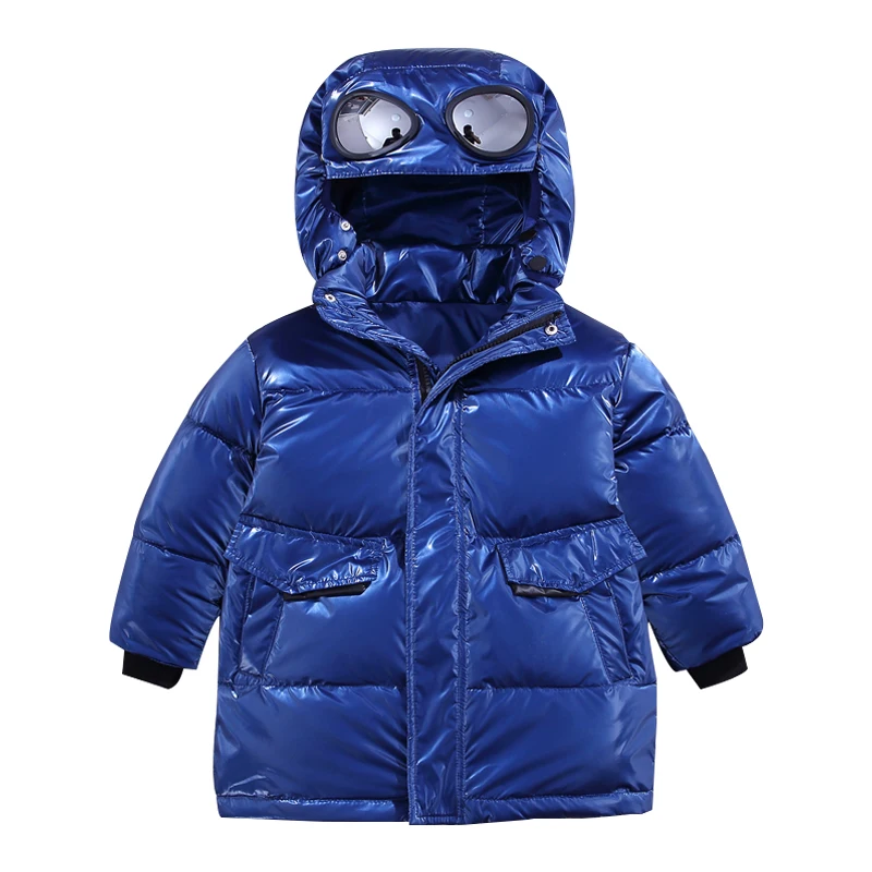 

Long Down Jacket For Girl Children's Clothing Warm Light-reflecting Hooded Parka Boy Jacket Clothes Overalls For Children Winter