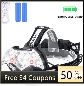 

2020Newest! Bright 9 LED Headlamp Flashlight With White Red Lights, Waterproof USB Rechargeable Headlamp With 6 Lighting Modes,
