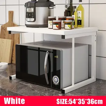 

2 Tier Kitchen Shelf Microwave Oven Rack Stand Wooden Condiment Storage Cabinet Storage Space Saving Shelf Kitchen Organizer
