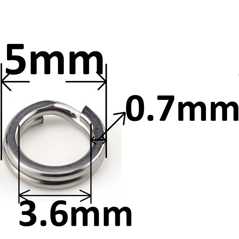 1000 шт. Нержавеющая сталь Разделение кольцо Диаметр от 4 мм до 12 мм сверхмощный рыболовный двойное кольцо рыболовные аксессуары - Цвет: 5mm