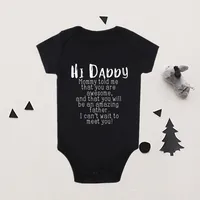 Hi Daddy Mommy Told Me That You Are Awesome Baby Bodysuit Gray Body Baby Boy Girl Romper Short Sleeve Newborn Jumpsuit Outfits 5