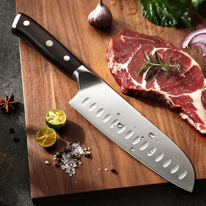 XINZUO 7 ''дюймовый нож Santoku немецкий 1,4416 стальной высокоуглеродный кухонный нож из нержавеющей стали ножи шеф-повара кухонная принадлежность инструменты