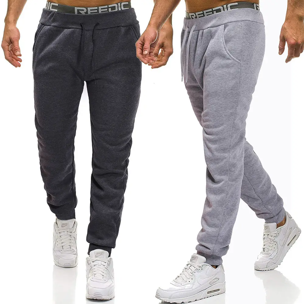 

2020 Joggers Sweatpants Trousers Pure Color Lace-up Casual Pants Loose And Comfortable Legged Fleece Pants Tracksuit Men