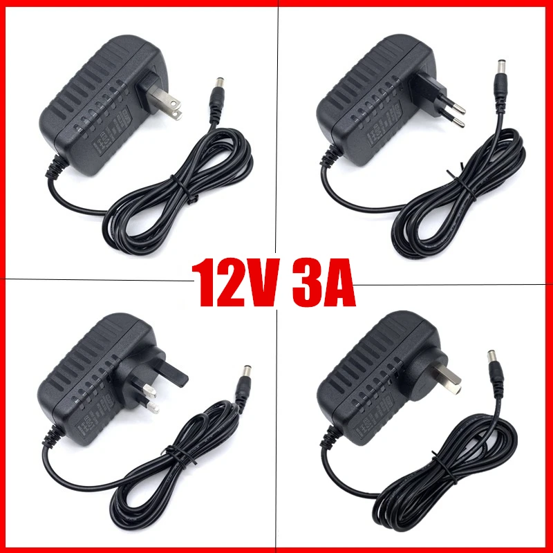 LED Driver For Led Strips Lights Power Supply DC12V 3A Plug Led Power Adapter 3A Power Plug AU EU UK US dc12v 2a cctv power supply us eu uk au plug charger power adapter for security camera system