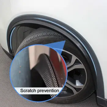 

car sticker Wheel Decor Strips 2Pcs 42cm Carbon Fiber Car Fender Flares Arch Wheel Eyebrow Decoration Strips аксессуары для авто