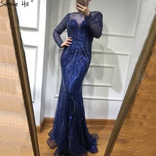 Новые роскошные вечерние платья для выпускного вечера с длинными рукавами, расшитые бисером и блестками, модные платья для выпускного вечера Serene Хилл DLA6506