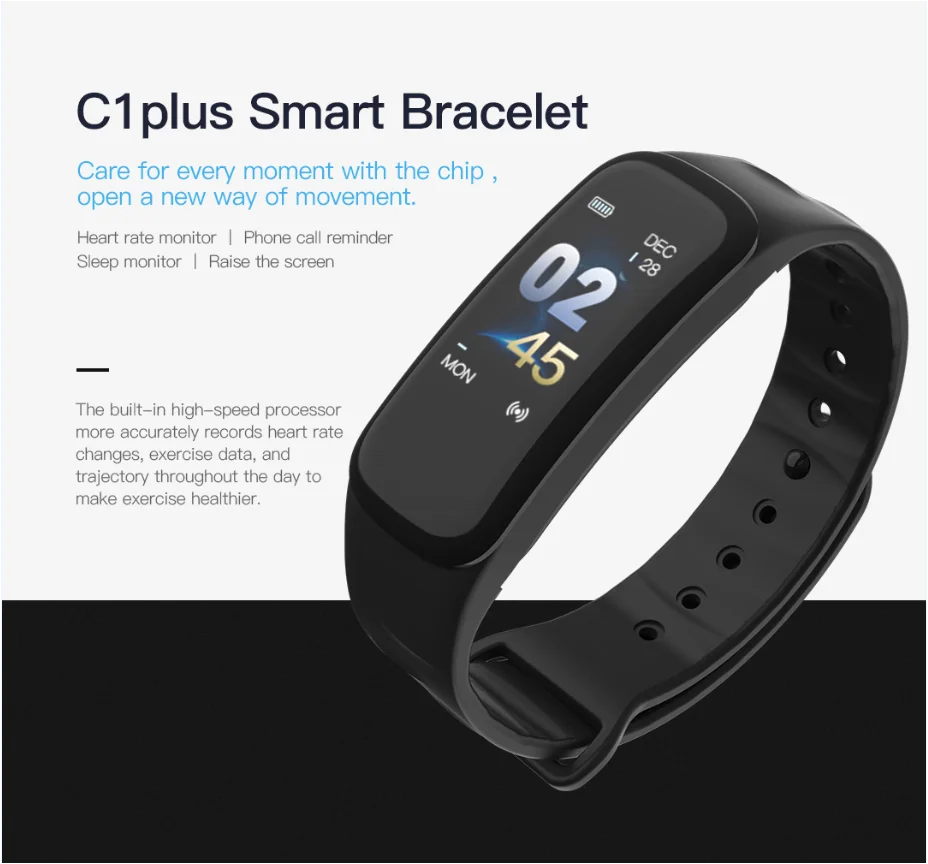 C1Plus mart часы браслет напульсники красочный экран монитор сердечного ритма сна кровяное кислородное кровяное давление ip67водонепроницаемый