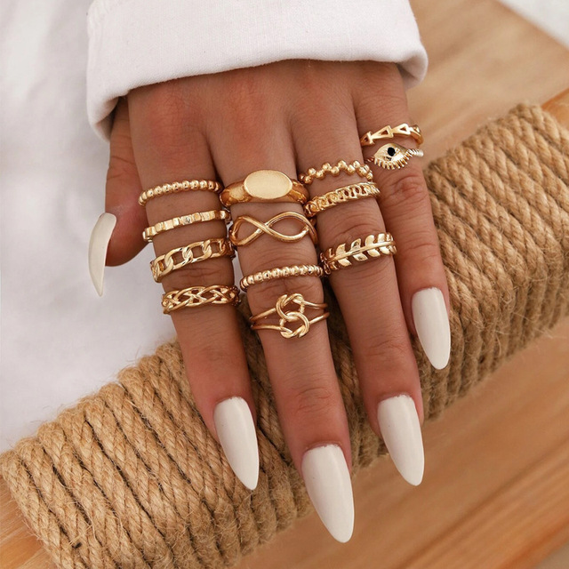 Rings Set Anillos Mujer Bague Couple Bagues Anillo Bohemian Jewellery Slytherin Accessories Couple Gift Sygnety