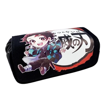 

Anime Demon Slayer Kimetsu No Yaiba Canvas Purse Pencil Case Zipper Pen Bag Pen School Supplies Stationery Storage Bag