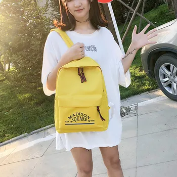 

2019 New Women Backpack Printing Bag for Women Big Laptop School Backpack for College Student Travel Bag Mochila 2018 Yellow