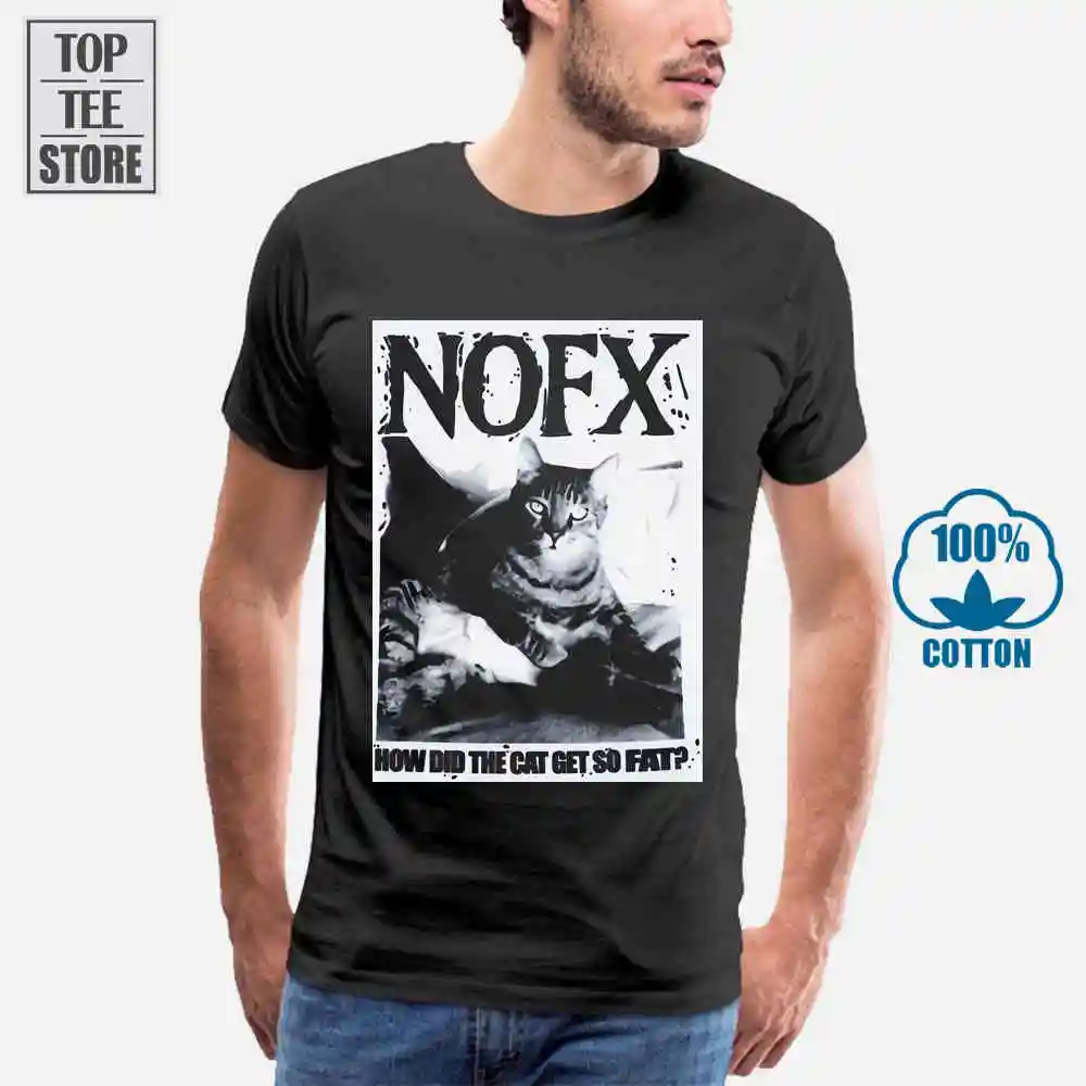 Nofx Fat Cat White Black T Shirt Tee 