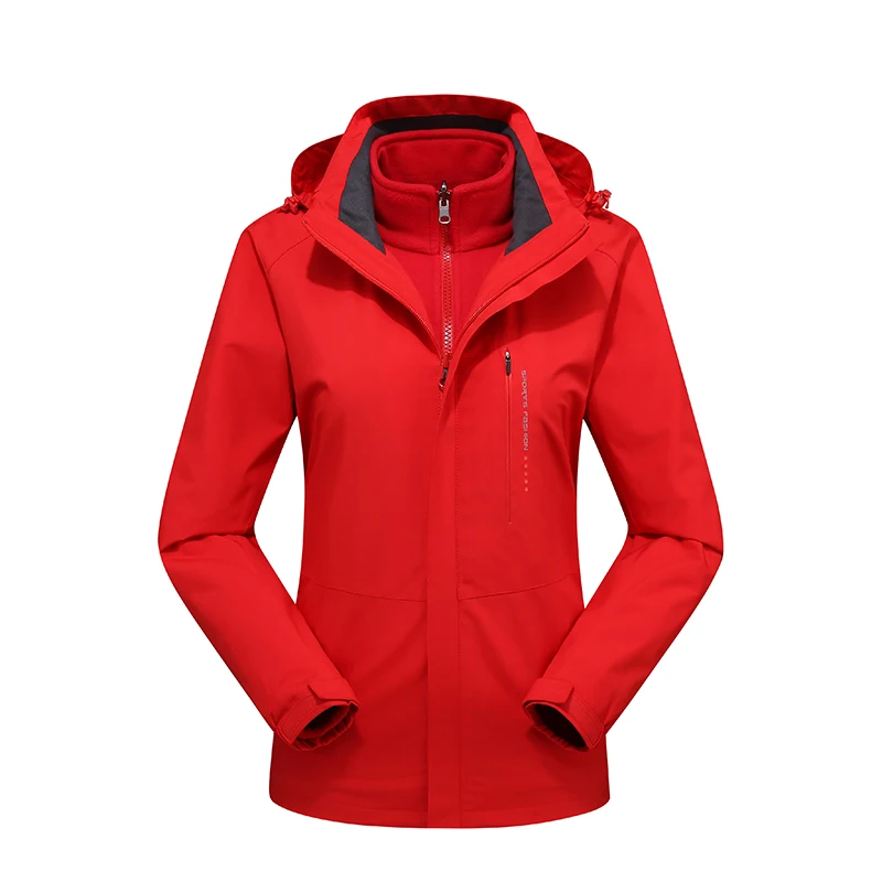 Women Red Goexplore ore походная куртка женская зимняя верхняя одежда спортивная водонепроницаемая рыбалка кемпинг Женская охотничья одежда куртка 3 в 1 Ветровка - Цвет: Women Red