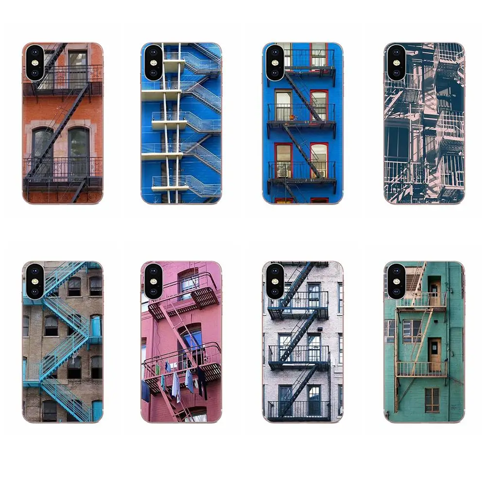 Красивая Западная деревня Nyc Fire Escape для Xiaomi Redmi Note 8 8A 8T 10 K30 5G Pro Motorola G G2 G3 G4 G5 G6 G7 Plus |