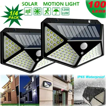 

100LED Solar Light Outdoor Solar Lamp With PIR Motion Sensor Solar Powered Waterproof Wall Light For Garden Yard Path Decoration