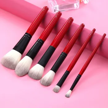 

6 PCs Geisha Red Makeup Brush Set Beauty Makeup Makeup Full Set Makeup Brush Professional Makeup Brush Suit