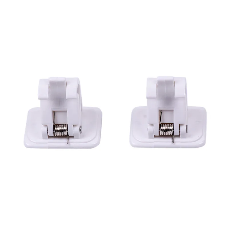 2PCS New Curtain Rods Retaining Clip Hooks Shower Curtain Rod Fixed Clip Hanging Rack Hook Rod Brackets Windows Hardware