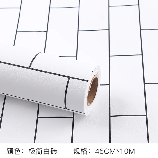 Home Decor 3D PVC Grain Wall Paper Brick Stone  Wallpaper Self-Adhesive Living Room Bedroom Wallpapers Wall Stickers Decoration White brick