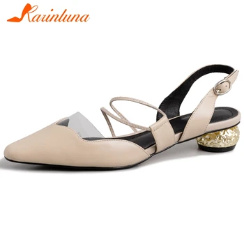 

Karinluna Fashion Hot Sale Genuine Cow Leather Strange Style Comfortable Shoes Woman Sandals Buckle Strap Concise Sandals Women