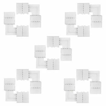 

20pcs 10mm L-shaped Connector Adapter 4pin For 3528/5050 SMD RGB LED Light Strip For Rectangles Squares Corner Sections