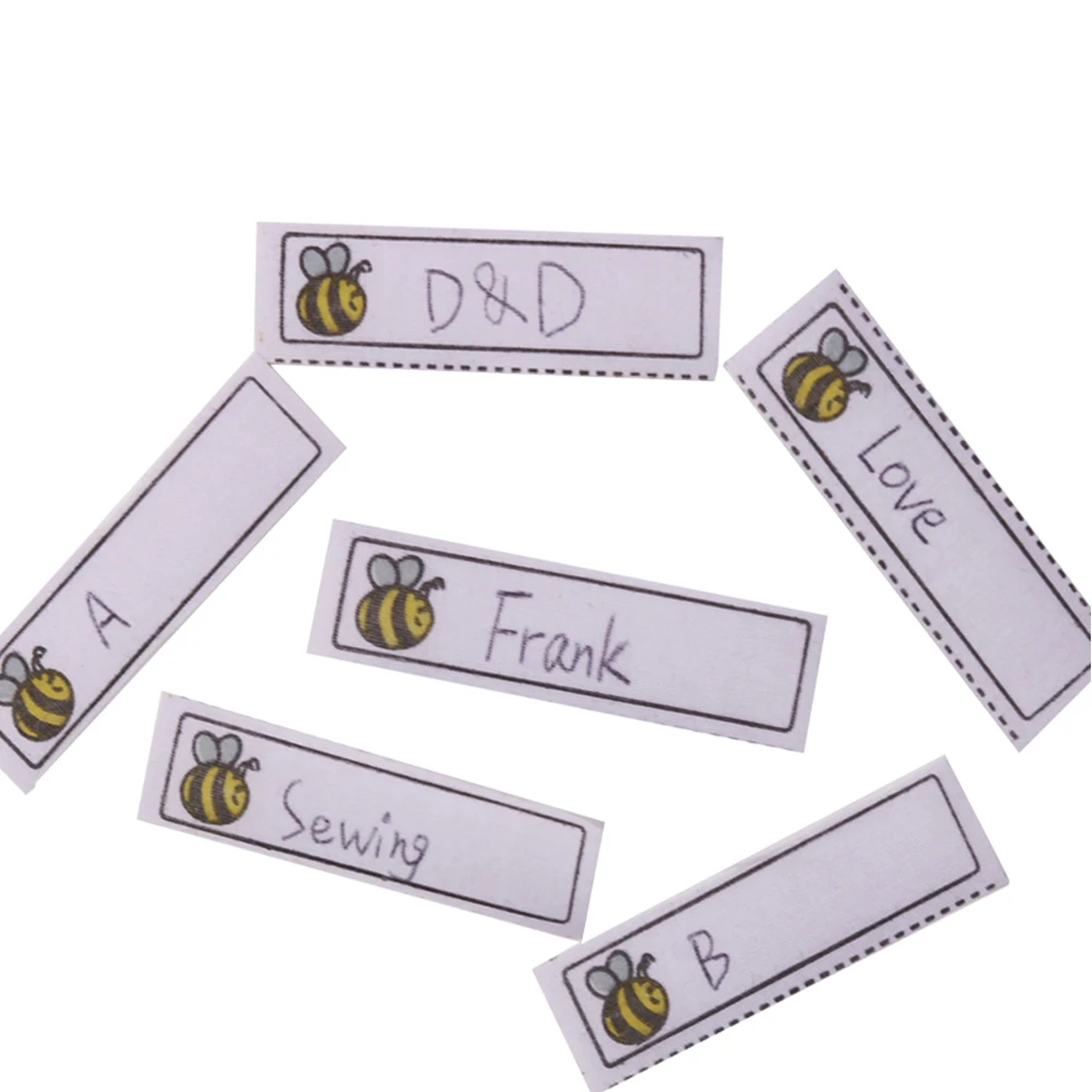 Clothing Labels 100Pcs Washable Iron on Bee Pattern Labels for Clothes DIY Sewing