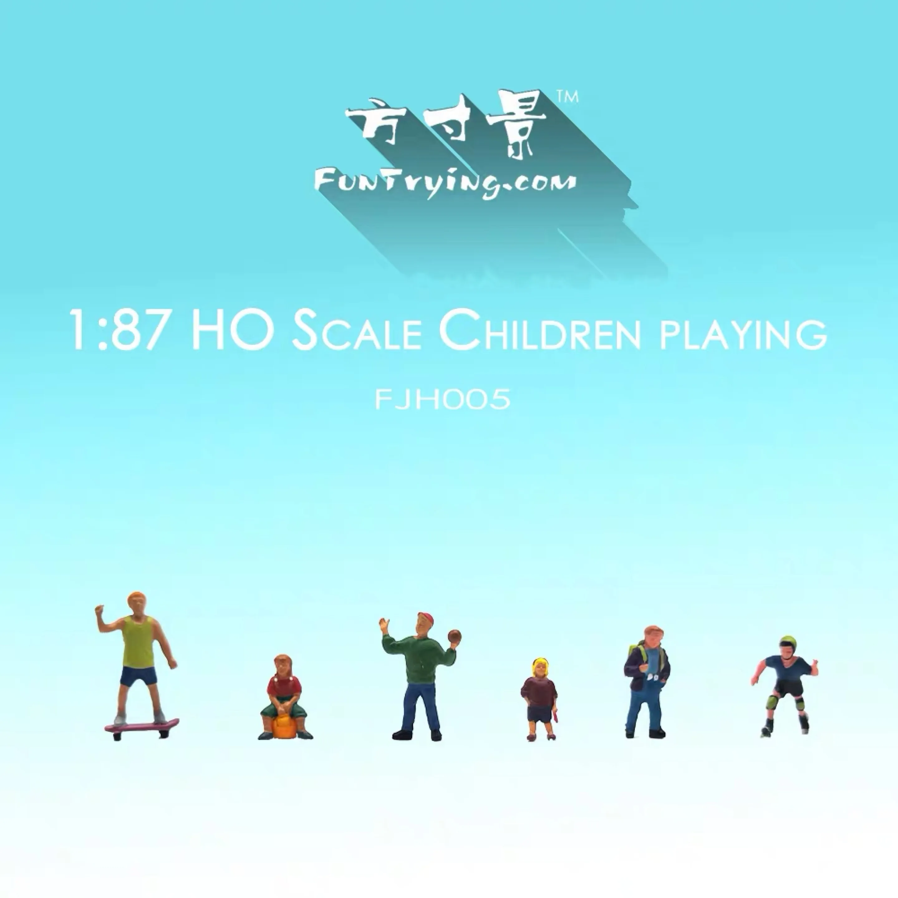 1/87 HO Scale Model Figure set Children Playing landscape model train railway layout scenery DIY  miniature dioramas military