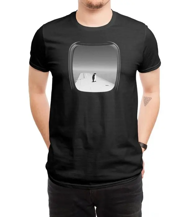New Men Casual Printed T shirt Window Seat Short Sleeve T-shirts Tee Tops |