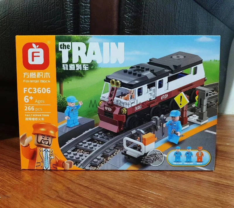 

Set Sale MOC Bricks DIY City Train Freight Power Railway Track FC 3606 Figures Building Blocks Dolls Toys for Children gifts