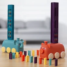 

Kids Electric Domino Train Car Set Sound & Light Automatic Laying Dominoes Brick Blocks Game Educational DIY Toy Educational Toy