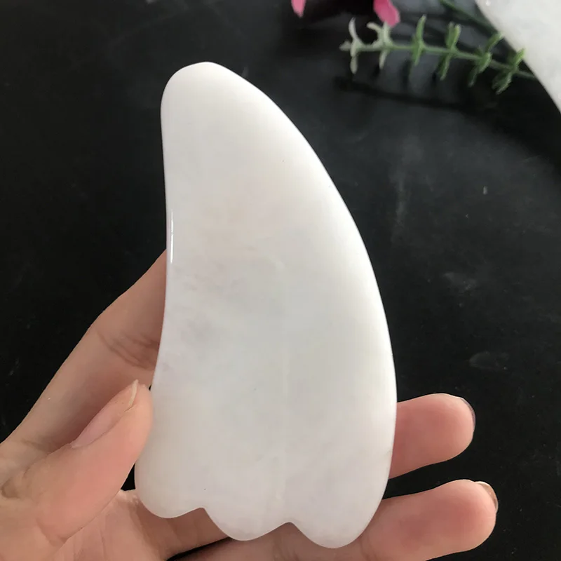 White Marble Jade Guasha Board Natural Stone Scraper Gua Sha For Face Neck Back Pressure Therapy Or Gift TP
