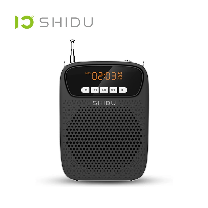 

Portable Bluetooth Voice Amplifier Mini Fashion FM Radio 15W Megaphone with Mic Belt LED Screen Support AUX U Disk USB TF Card