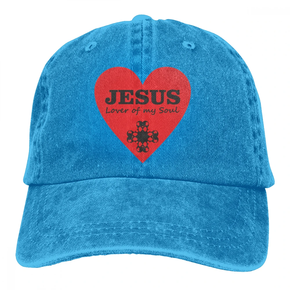 Casquette в форме сердца, в виде Иисуса, любителя моей душа, черные унисекс Мужские Женские джинсовые бейсболка с ремешком, регулируемая шапка для гольфа, папы