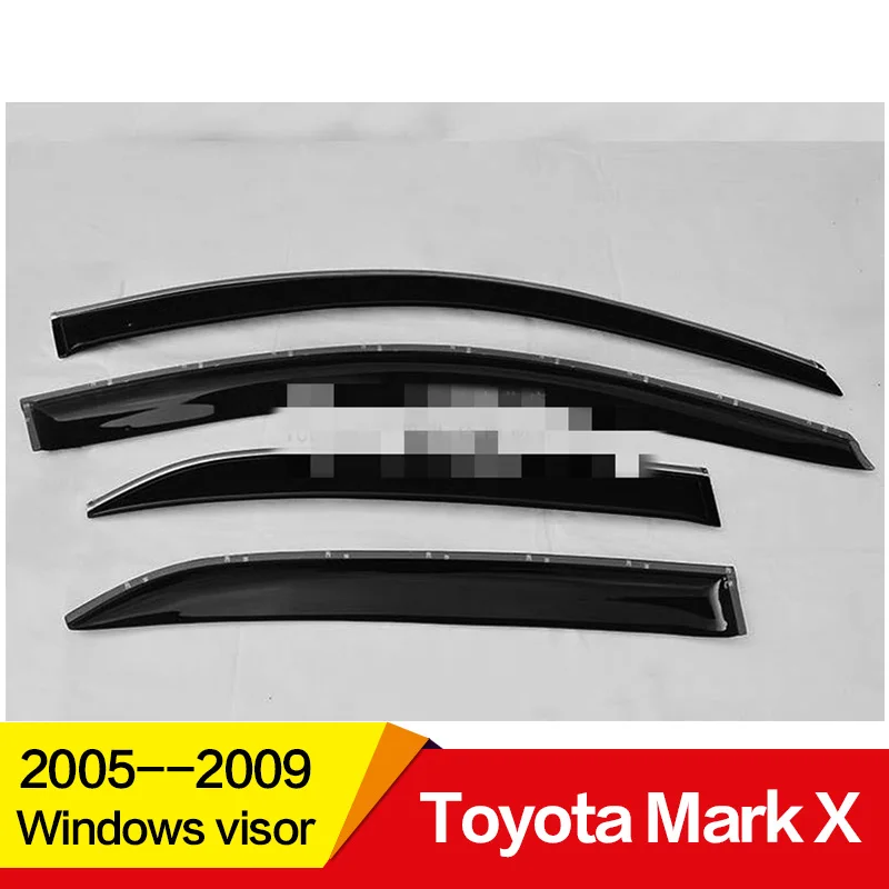 Использовать для TOYOTA MARK X окно козырек 2005 06 07 08 09 год окна сторона Солнце Дождь защитный чехол гальванические аксессуары - Цвет: 4PCS