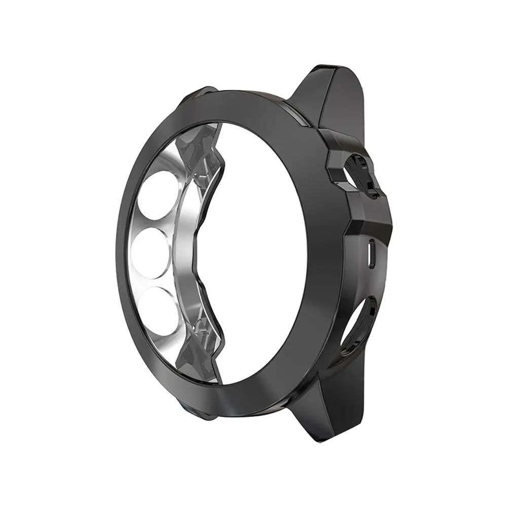 BK Гальванический прозрачный мягкий ТПУ чехол для Garmin Fenix 5X/5X Plus Смарт часы браслет аксессуары Fenix5X оболочка#925 - Цвет: BK