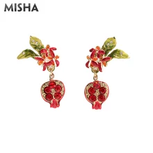 MISHA, модные серьги для женщин, ручная работа, эмаль, гранат, амулеты, ювелирные изделия для женщин, девушек, вечерние, свадебные, подарки на день рождения, L998
