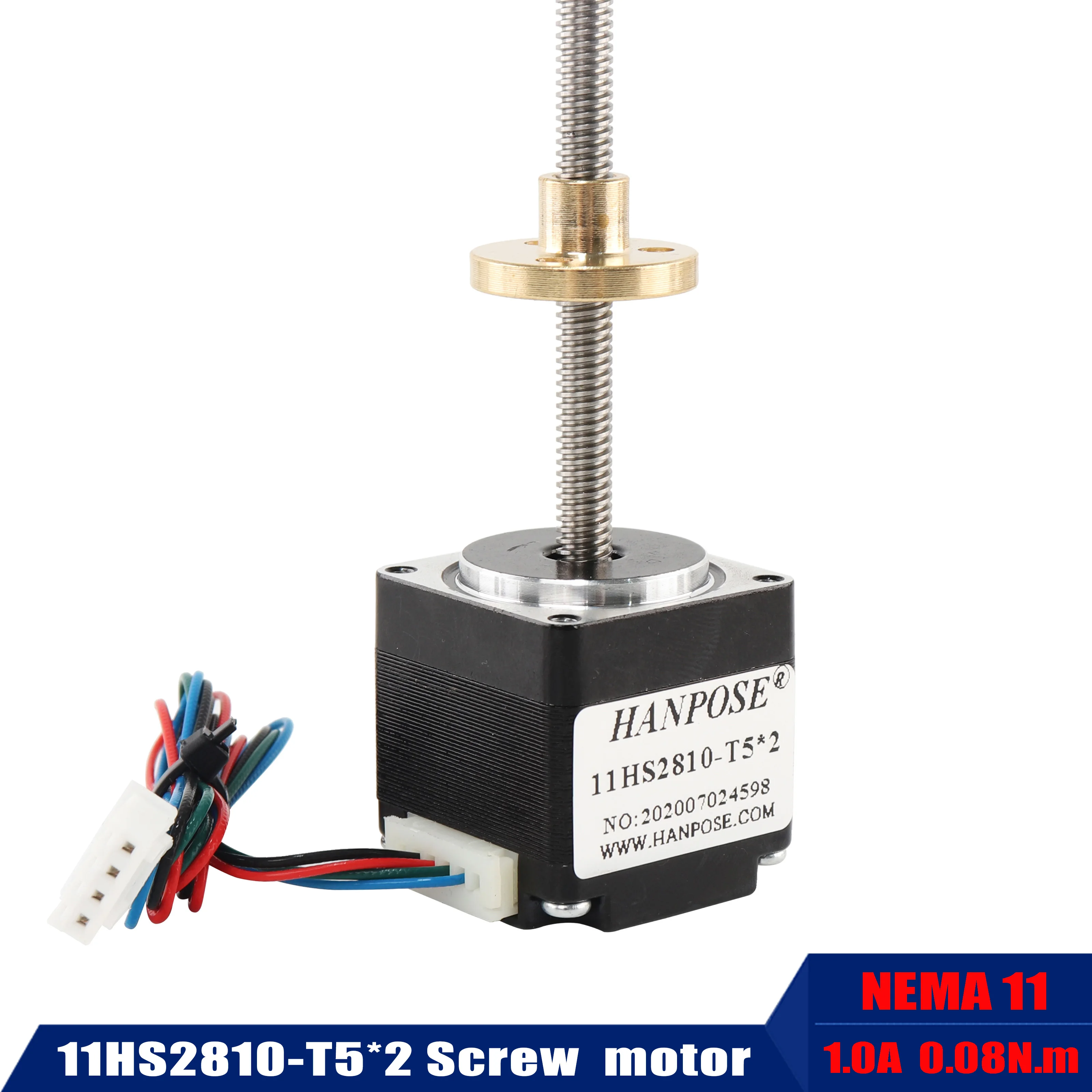 Винтовой двигатель NEMA11 11HS2810 T5*2 приводной диапазон винтовой шаговый длина 250 мм 200