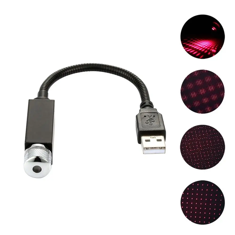 USB, устанавливаемый на крыше автомобиля Атмосфера лампы салона окружающего освещения светодиодный звезда Звездное небо светильник на потолок