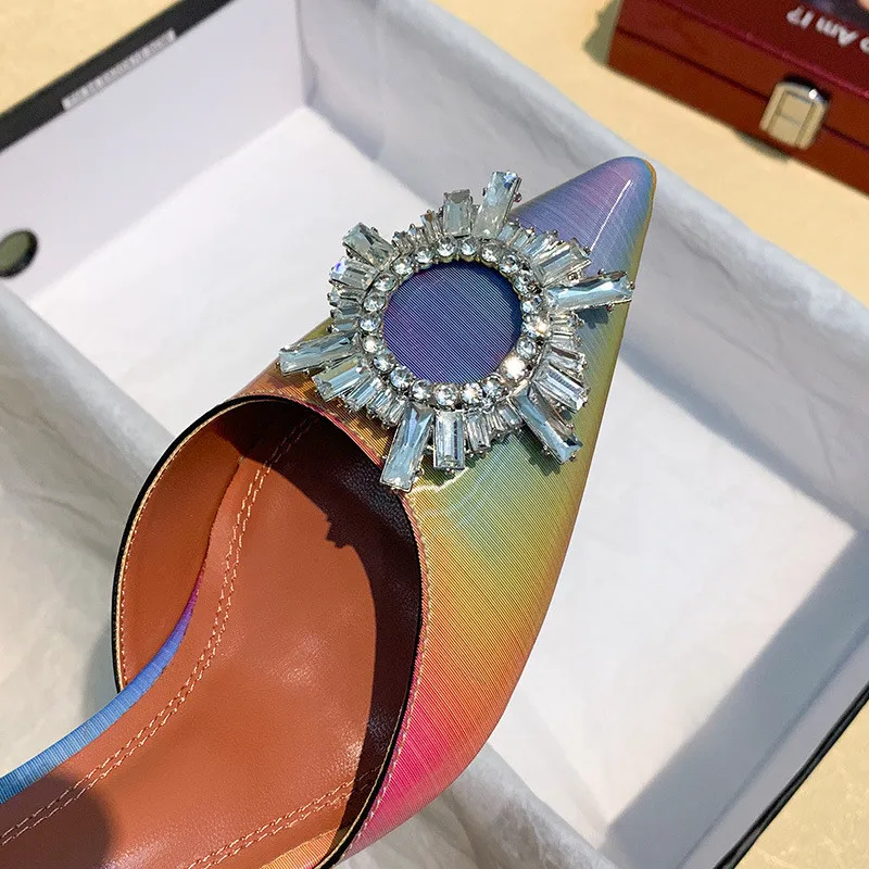 2020 New Thin Heel Sun Flower Lady Sandals Shoes Fashion Summer Mixed Color Gladiators Summer Sandals Shoes For Woman High Heels (1)