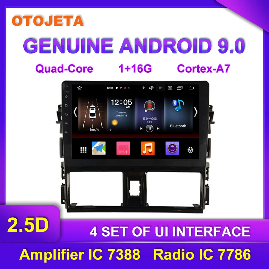 Завод прямых продаж OTOJETA Android 9,0 Автомобильный мультимедийный радио для Toyota Yaris, VIOS Автомобильный видеорегистратор gps навигация