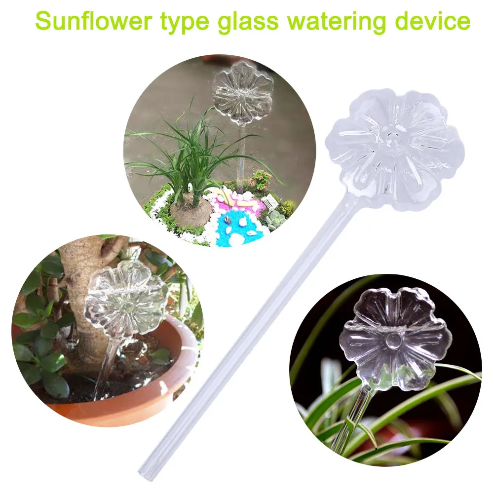 Plant Watering Device Bonsai Sunflower Shape Garden Glass Simple Irrigation Floral Sprinkle Tool Flower DIY Houseplant