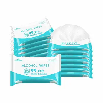 

10PCS Disinfection Wipe Creative Portable 75% Alcohol Wipe Cleaning Wet Wipe Personal Disinfection Antiseptic Wet Wipes