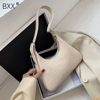 

[BXX] Crocodile Pattern PU Leather Crossbody Bags For Women 2020 Simple Shoulder Handbags Female Travel Cross Body Bag HN017