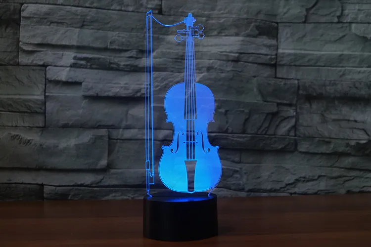 [Семь Неоновые] Виолончель акриловый 7 Цвета настольная лампа 3D LampMusical инструмент для детей подарок новинка светодиодный ночной Светильник Тысячелетний сокол светильник