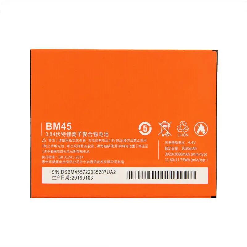 Батарея для Xiaomi Mi 5 батареи BM45 BM47 BN43 BM22 BN41 Батарея для Xiaomi Redmi 3 3S 3X4 Note 2 Note 4 Note 4X