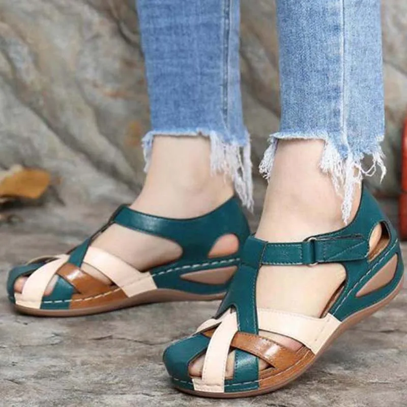 Sandalias romanas para mujer, zapatos de plataforma a la moda, para exteriores, playa, de talla grande, para verano, 2021